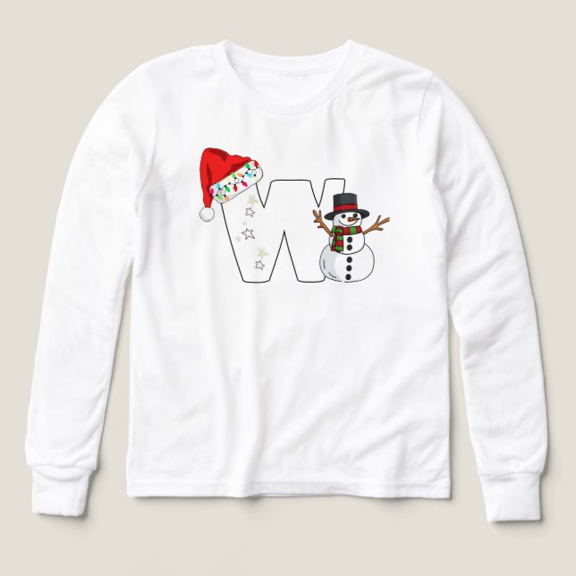 Cadeau de Noël lettre w blanche  (Motif recto)