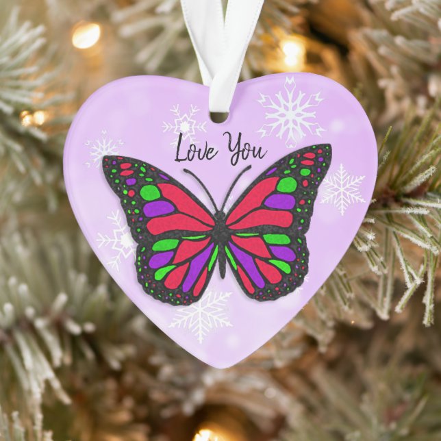 Cadeau de Noël Message Personnel Papillon (Arbre)