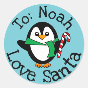 Cadeau de Noël personnalisé de Père Noël Sticker P