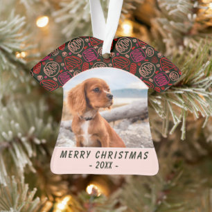 Cadeau de Noël photo de chien d'art en ligne simpl