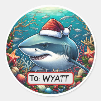 Cadeau de Noël requin Étiquette