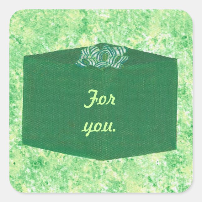 Cadeau de Noël vert avec Stickers Bow (Devant)