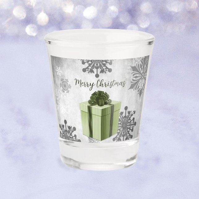 Cadeau de Noël vert Verre de tir (Green Christmas Gift Holiday Shot Glass)