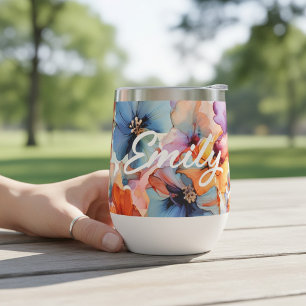 Cadeau de nom floral aquarelle personnalisé