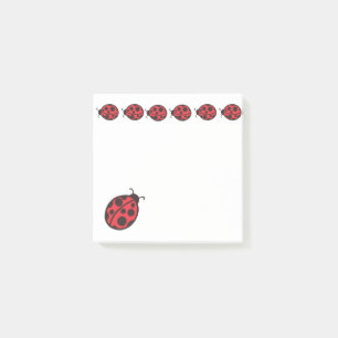 Cadeau de notes post-it de bloc-notes Coccinelles