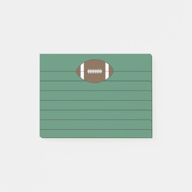 Cadeau de notes post-it de football vert (Devant)