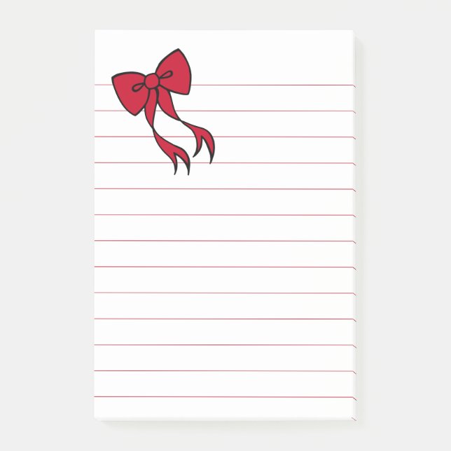 Cadeau de notes post-it grand nœud de Noël (Devant)