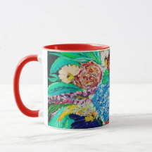 Cadeau De Peinture Florale Colorée Pour Sa Mug De 