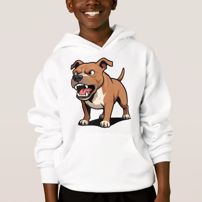 Cadeau de Pitbull Brun en Colère Dessin Animé pour (Devant)