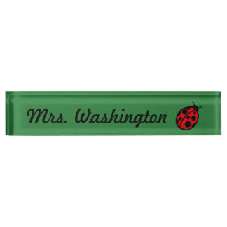 Cadeau de plaque de bureau coccinelle pour enseign