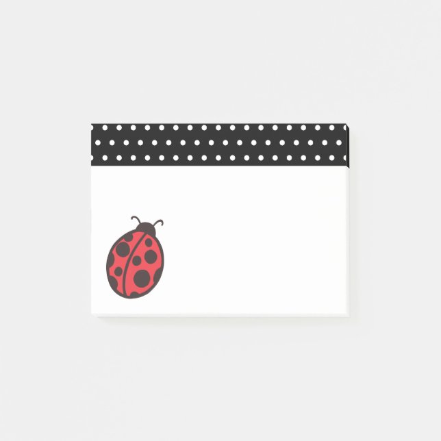Cadeau de Post-It coccinelle à pois (Devant)