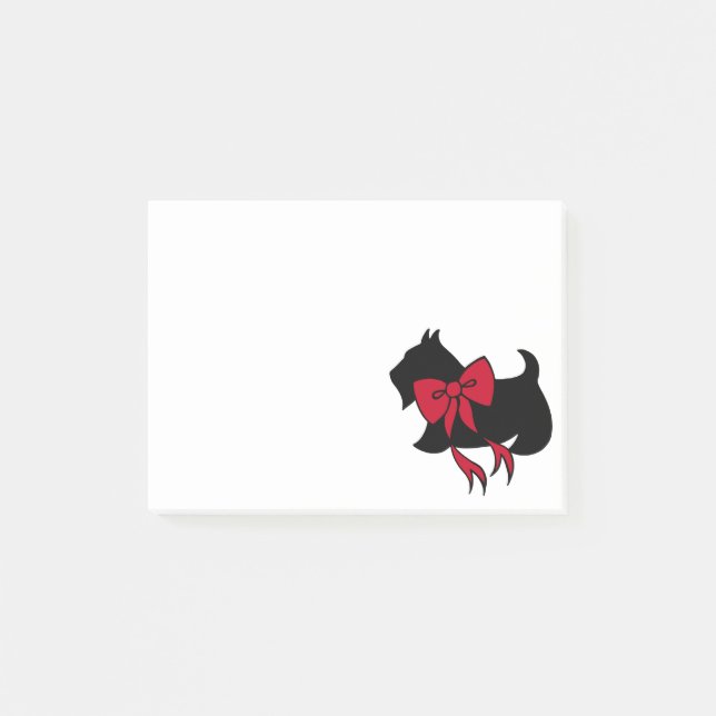 Cadeau de Post-It de Terrier Écossais de Noël (Devant)