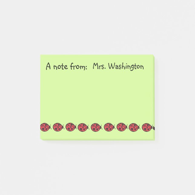 Cadeau de Post-It Ladybugs de l'enseignante (Devant)
