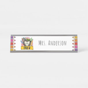 Cadeau de professeur de maternelle Plaque de nom d