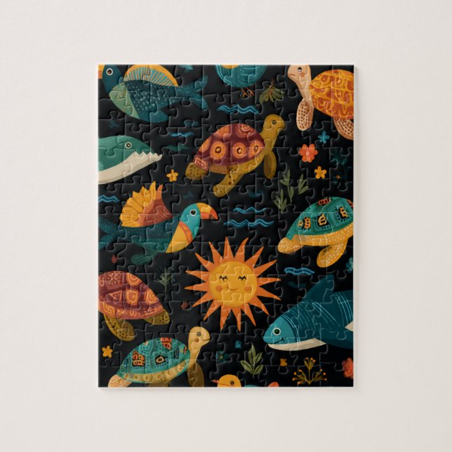 Cadeau de puzzle d'été pour amis tropicaux (Vertical)