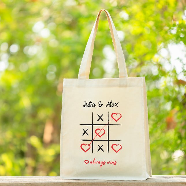 Cadeau de Sac fourre-tout mignon Love Tic-Tac-Toe (Créateur téléchargé)