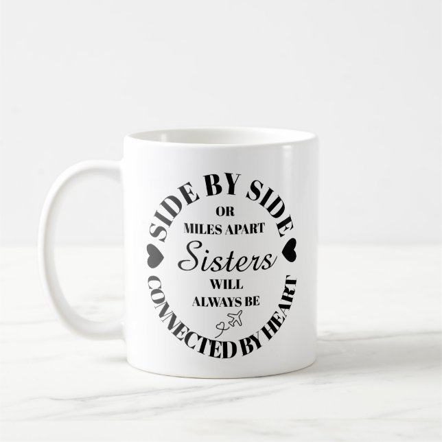 Cadeau de sœur, Mug de sœur, Mug d'amitié, (Gauche)
