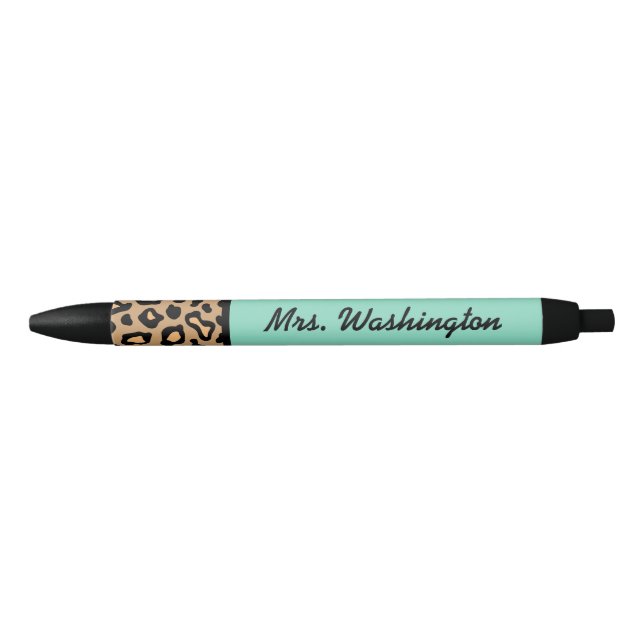 Cadeau de stylo de bureau Leopard Turquoise (Devant)