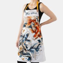 Cadeau de tablier personnalisé bleu et orange avec