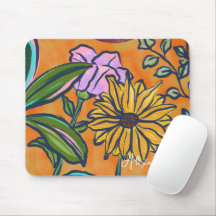 Cadeau de Tapis de Souris de Jardin Floral Vibrant
