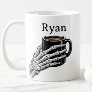 Cadeau de tasse à café avec main de squelette pers