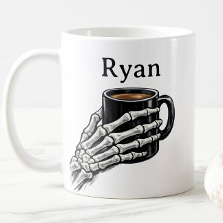 Cadeau de tasse à café avec main de squelette pers