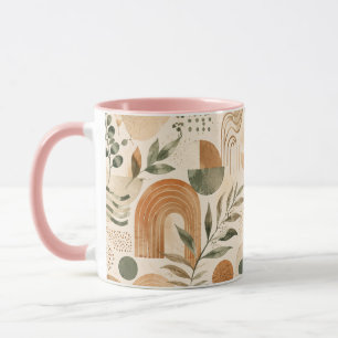 Cadeau de tasse à café bohème terracotta abstraite