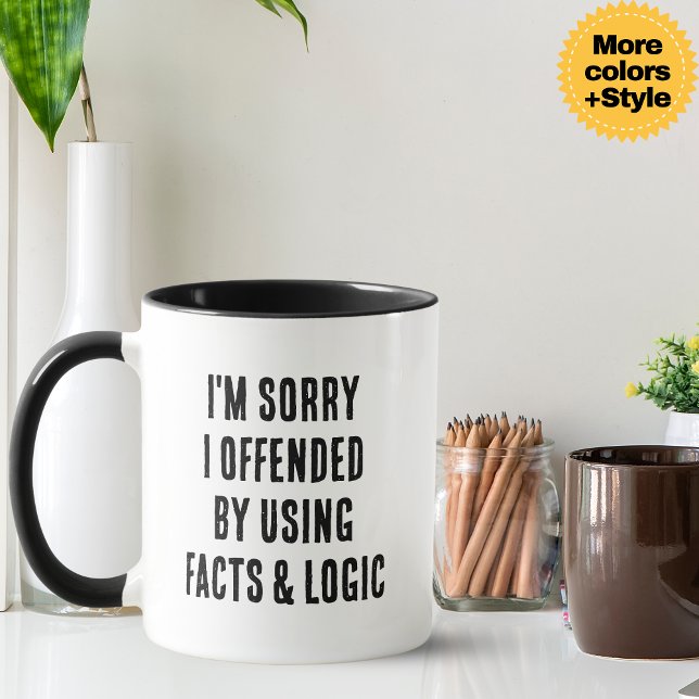 Cadeau de tasse à café sarcastique Faits amusants  (Funny Facts & Logic Sarcastic Coffee Mug 🎁 )
