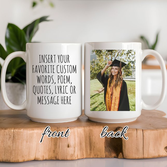 Cadeau de Tasse de Remise des Diplômes avec Messag (Custom Photo Graduation Coffee Mug Gift for Graduates, Custom Graduation Mug Gift for College Grads)