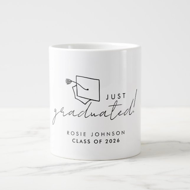 Cadeau de tasse de remise des diplômes noir et bla (Devant)