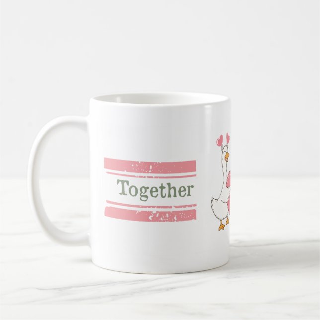 Cadeau de tasse pour couple de l'oie mignonne ense (Gauche)