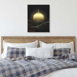 Cadeau de toile d'art minimaliste Soleil Horizon D