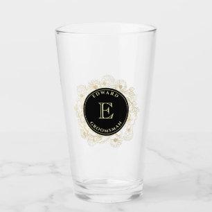 Cadeau de verre à bière de garçon d'honneur en or 