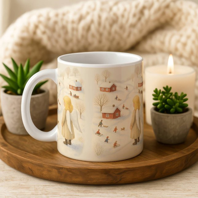 Cadeau de village de Noël Mug Ange d'hiver (Créateur téléchargé)