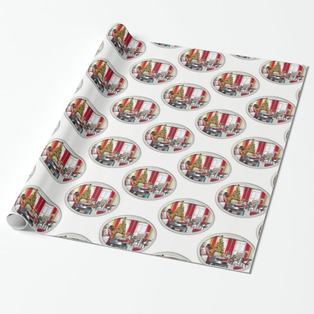 Cadeau Décorateur de maison de papier d'emballage (Déroulé)