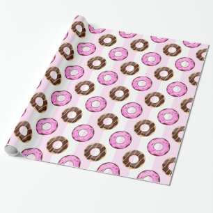 Cadeau Délicats beignets roses Papier à envelopper