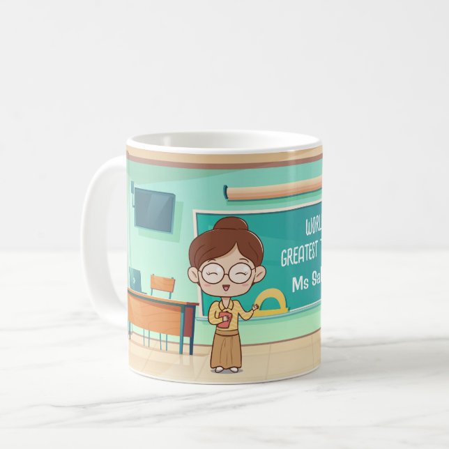 Cadeau d'enseignant personnalisé - Mugs d'enseigna (Devant gauche)