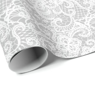 Cadeau Dentelle blanche sur papier d'enveloppement d'arge