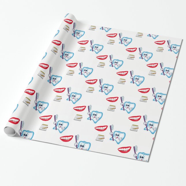 Cadeau Dentiste en papier d'emballage (Déroulé)