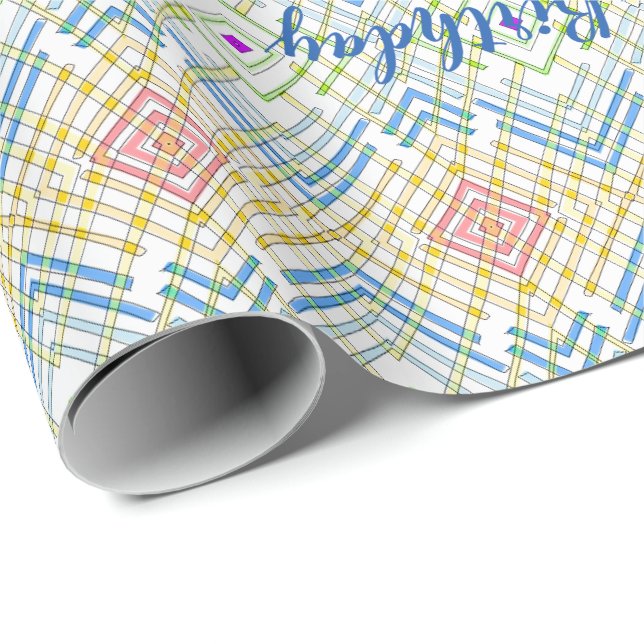 Cadeau Design Joyeux papier d'anniversaire (Coin rond)