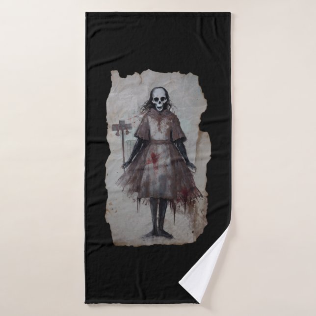 Cadeau d'horreur de la poupée Zombie Gothic Gothic (Serviette de bain)