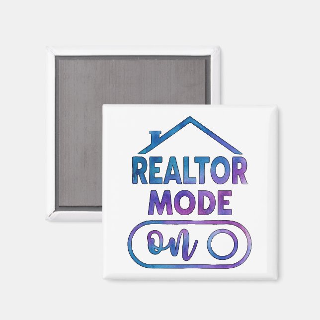 Cadeau d'immobilier aquarelle Aimant Mode Agent Im (Recto/Verso)