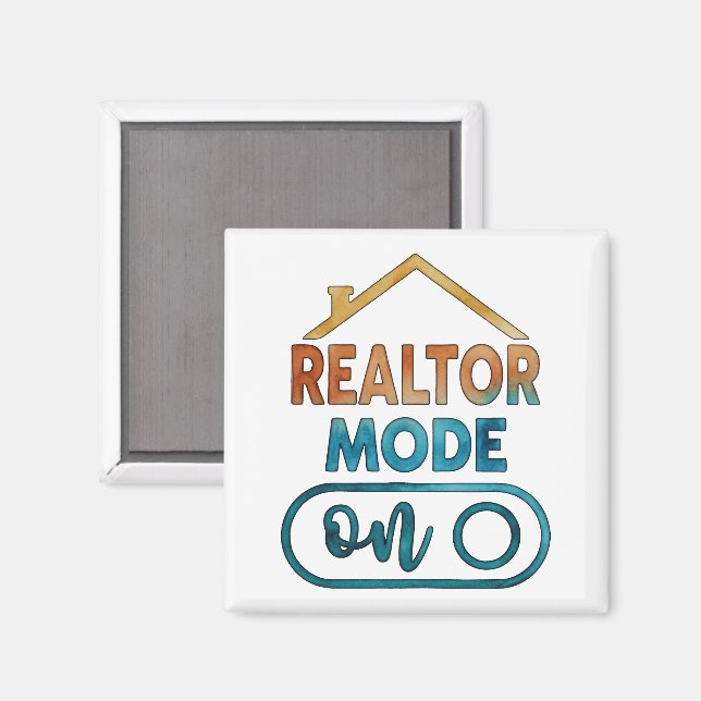 Cadeau d'immobilier aquarelle Aimant Mode Agent im (Recto/Verso)