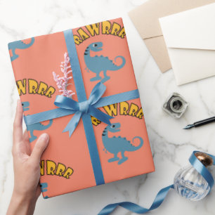 Cadeau Dinosaure de bébé - Papier d'enveloppement mat
