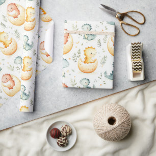 Cadeau Dinosaures pour bébés et papier d'enveloppement de