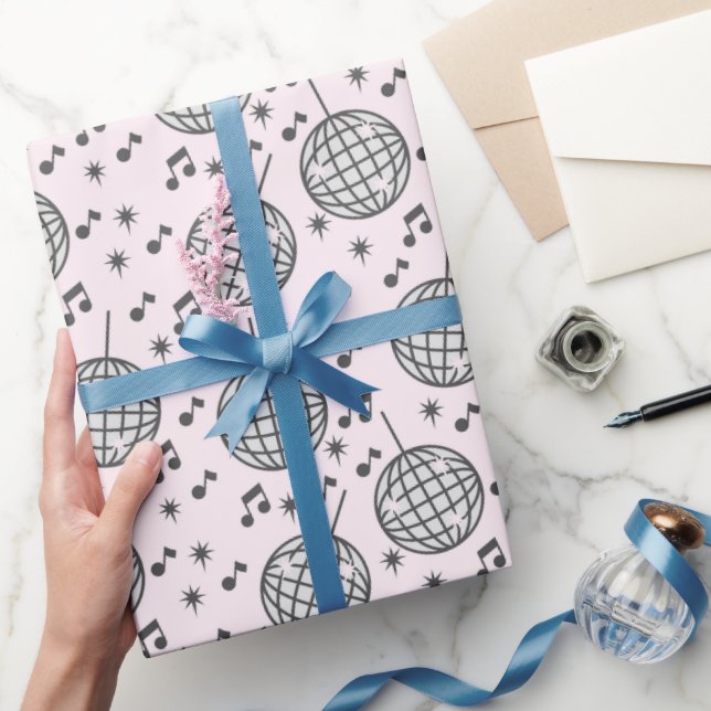 Cadeau Disco Balls and Music Notes Papier d'enveloppement (Cadeaux)