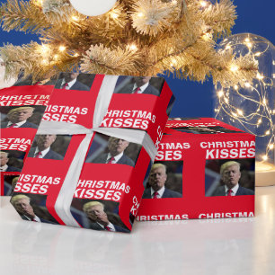CADEAU DONALD TRUMP CHRISTMAS KISS KISSES WRAPPER PAPIER