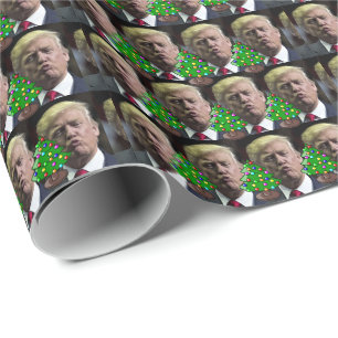 CADEAU DONALD TRUMP KISS CHRISTMAS FUNNY WRAPPER PAPIER