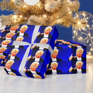 CADEAU DONALD TRUMP THUMBS UP CHRISTMAS WRAPPER PAPIER