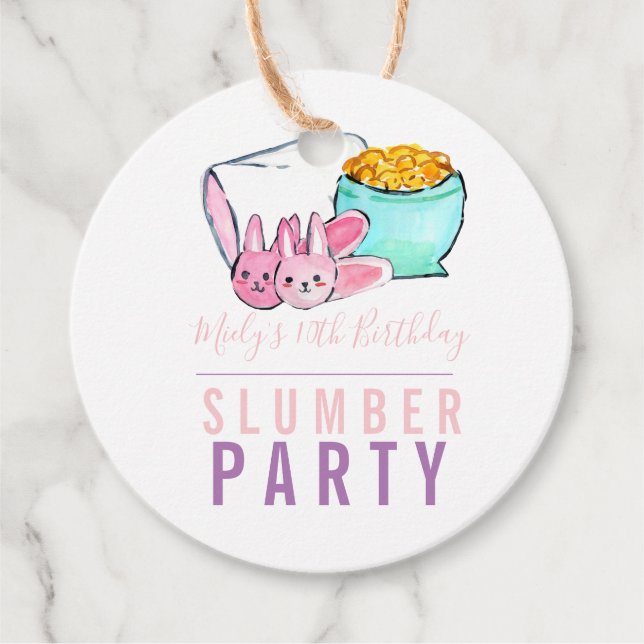 Cadeau Dormir sur les étiquettes de fête d'anniversaire (Devant)